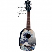 LUNA UKE GWS - укулеле, сопрано, чехол в комплекте,рисунок "Большая волна" художника Хокусай на деке