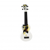 WIKI UK/FLORAL - гитара укулеле сопрано, липа, рисунок "девушка с цветами", чехол в комплекте