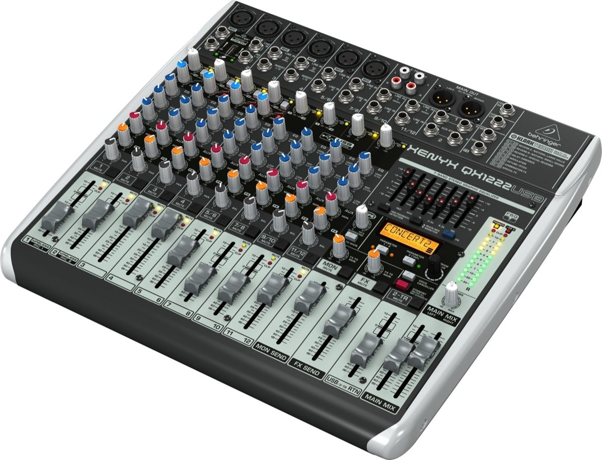 BEHRINGER QX1222USB - микшер, 16 каналов, USB/аудио интерфейс, мик предусил  и компр, 7 EQ, Multi FX купить онлайн по актуальной цене со скидкой и  доставкой - invask.ru