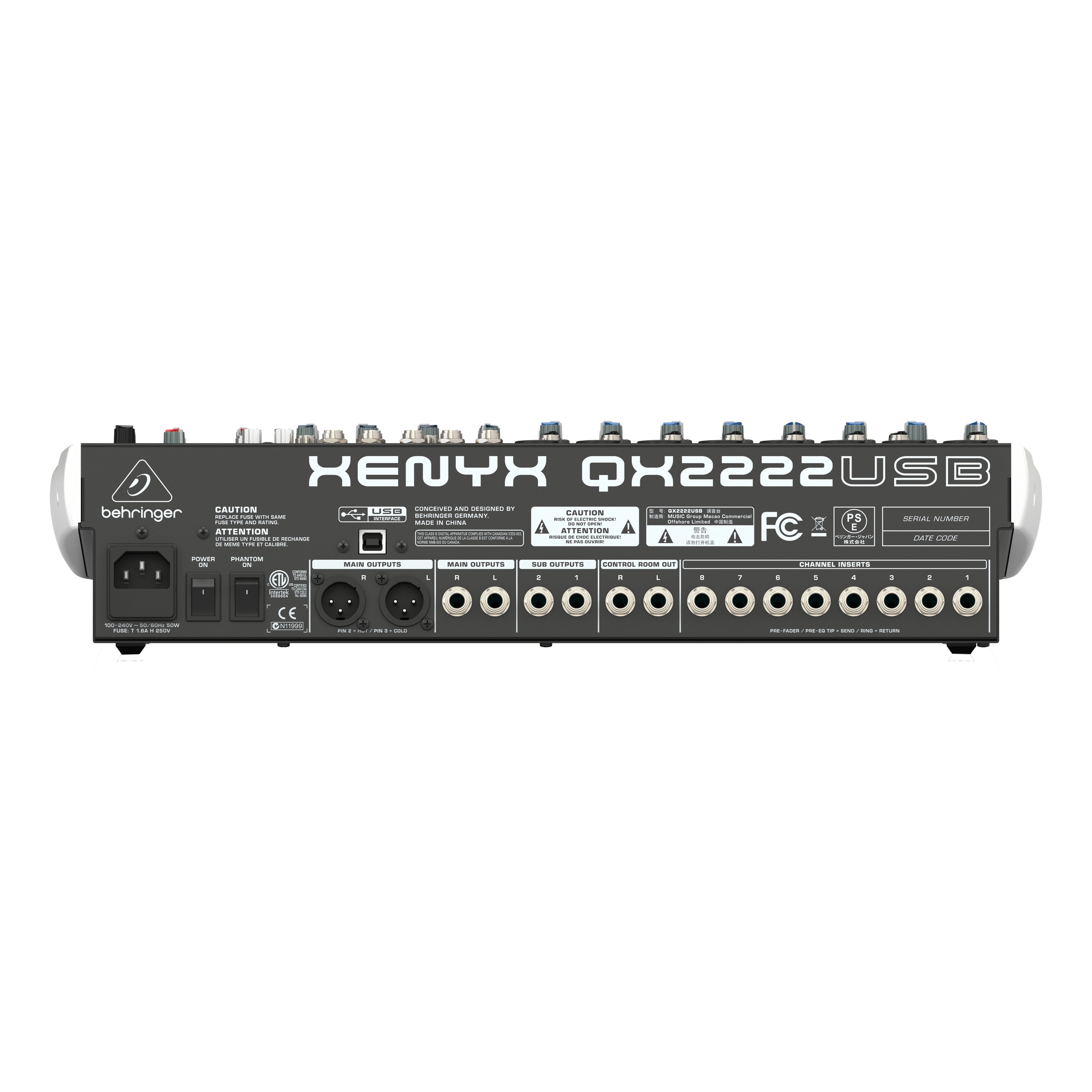 BEHRINGER QX2222USB - микшер, 16каналов, 3-х полосный эквалайзер DSP ...