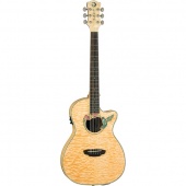 LUNA FAU HUM - электроакустическая гитара,cut,клен,цвет натур, рисунок "колибри"