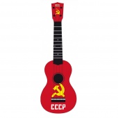 WIKI UK/CCCP - гитара укулеле сопрано, липа, рисунок "флаг СССР", чехол в компл.