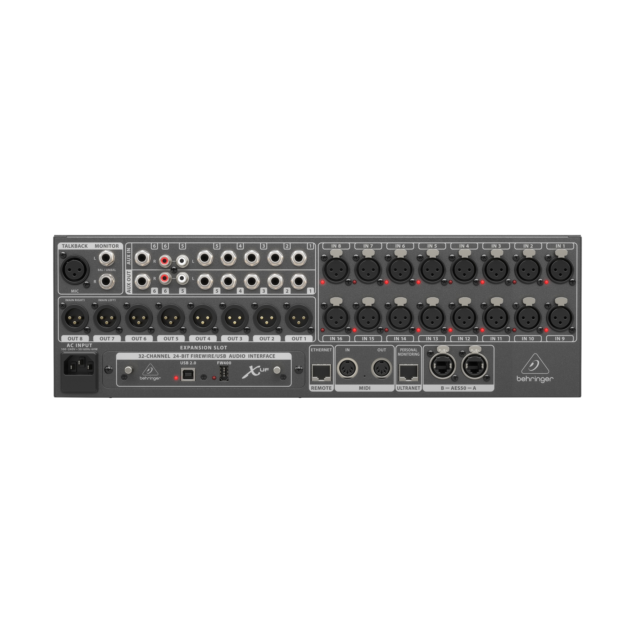 BEHRINGER X32 RACK - цифровой микшер, 16 входов, 8вых 25 шин, 8 стрео ...