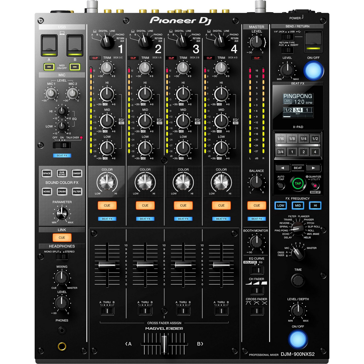 PIONEER DJM-900NXS2 - 4-х канал. профессиональный микшер топового уровня,  клубный стандарт. купить онлайн по актуальной цене со скидкой и доставкой -  invask.ru