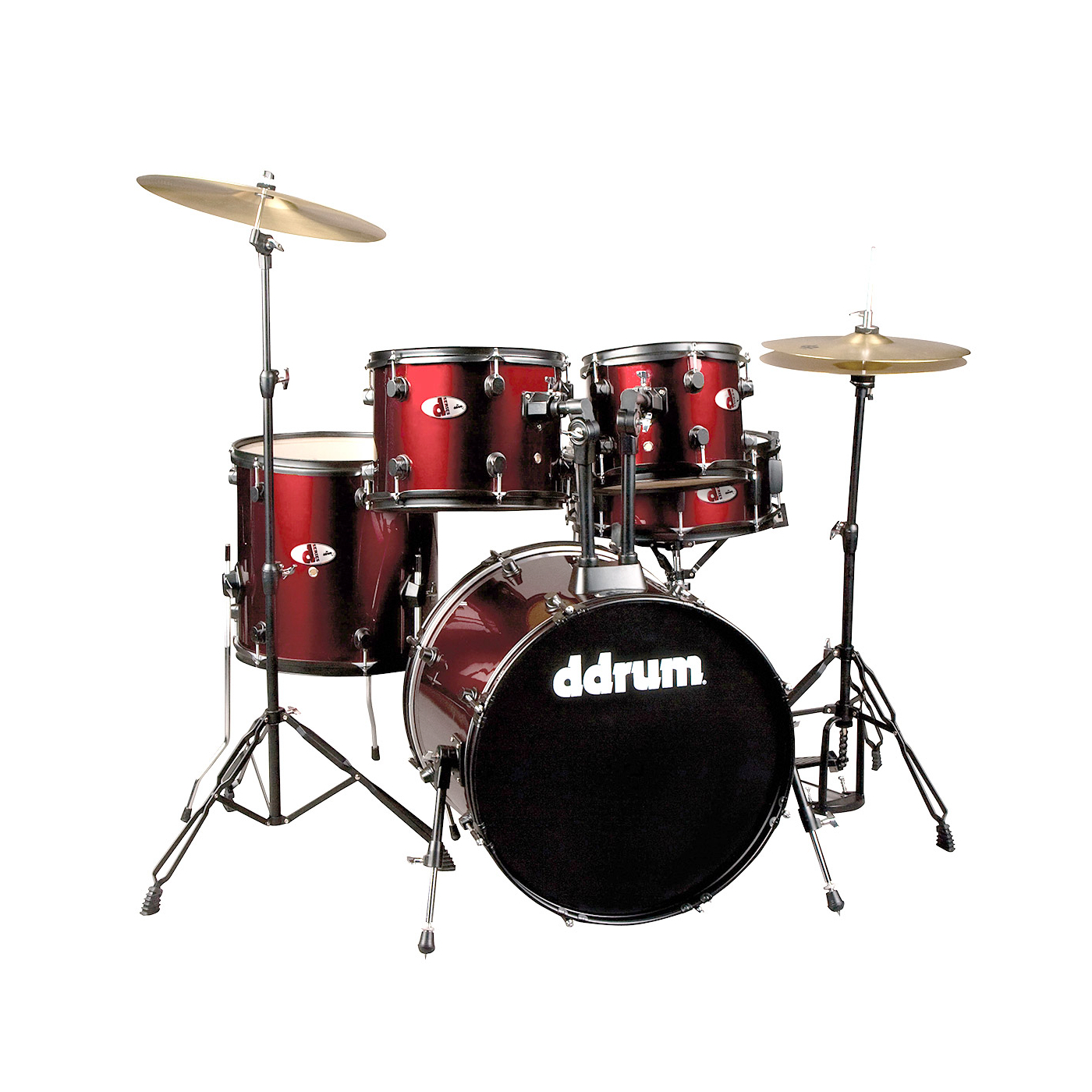 DDRUM D120B BR - удар. установка (2 кор): 5 бараб., тарелка, стойки, педаль, палочки , цвет красный