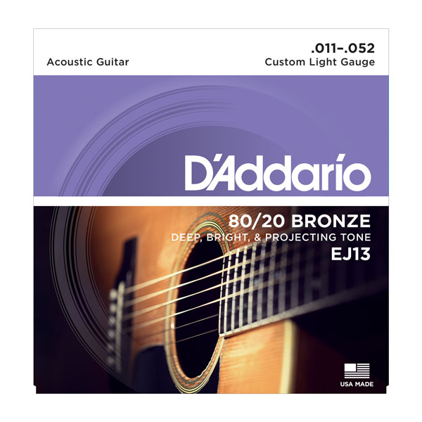 D'ADDARIO EJ13 -    , 11-52, , 80/20  CUSTOM LIGHT