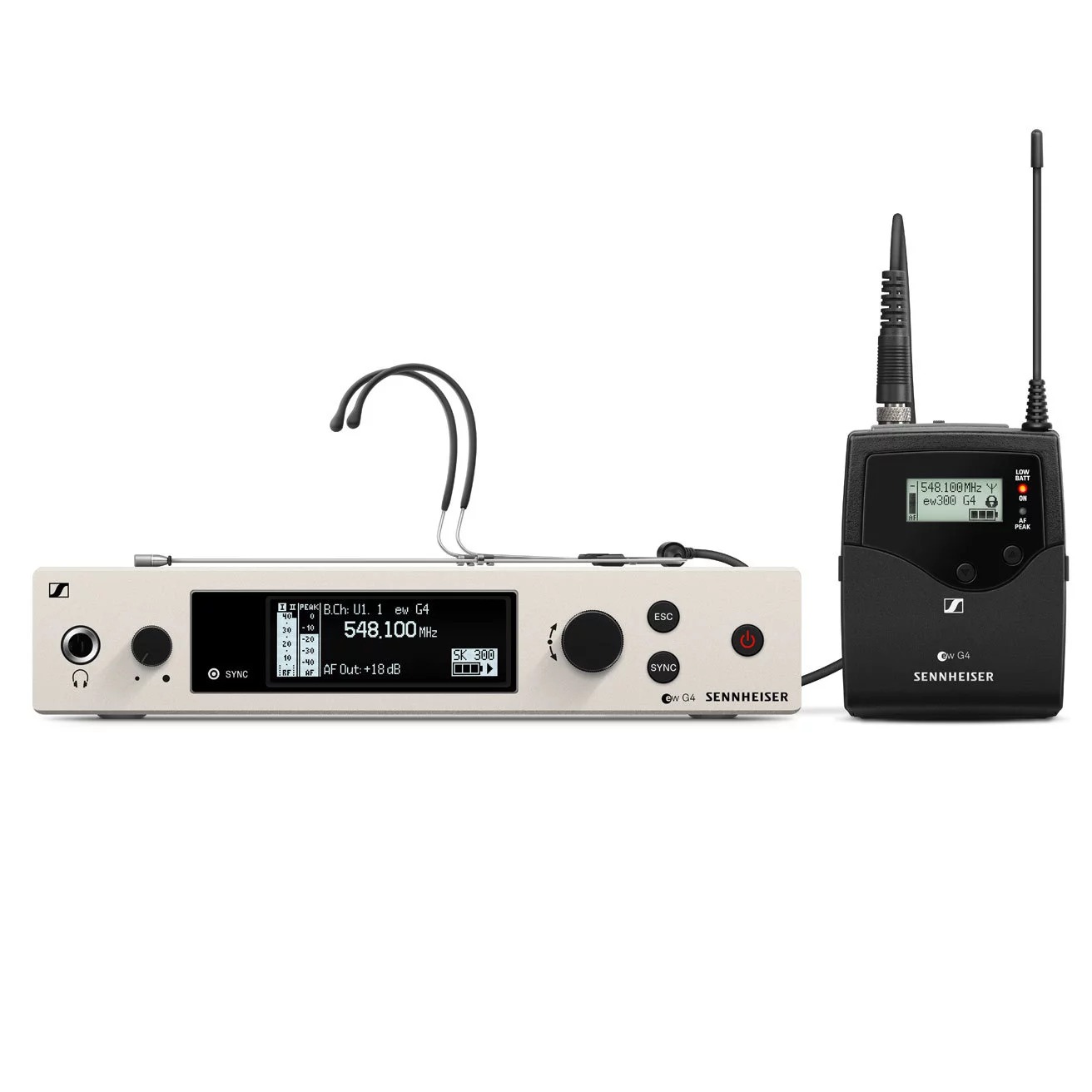 SENNHEISER EW 300 G4-HEADMIC1-RC-AW+ - головная радиосистема серии G4 Evolution 300 UHF (516-558 МГц