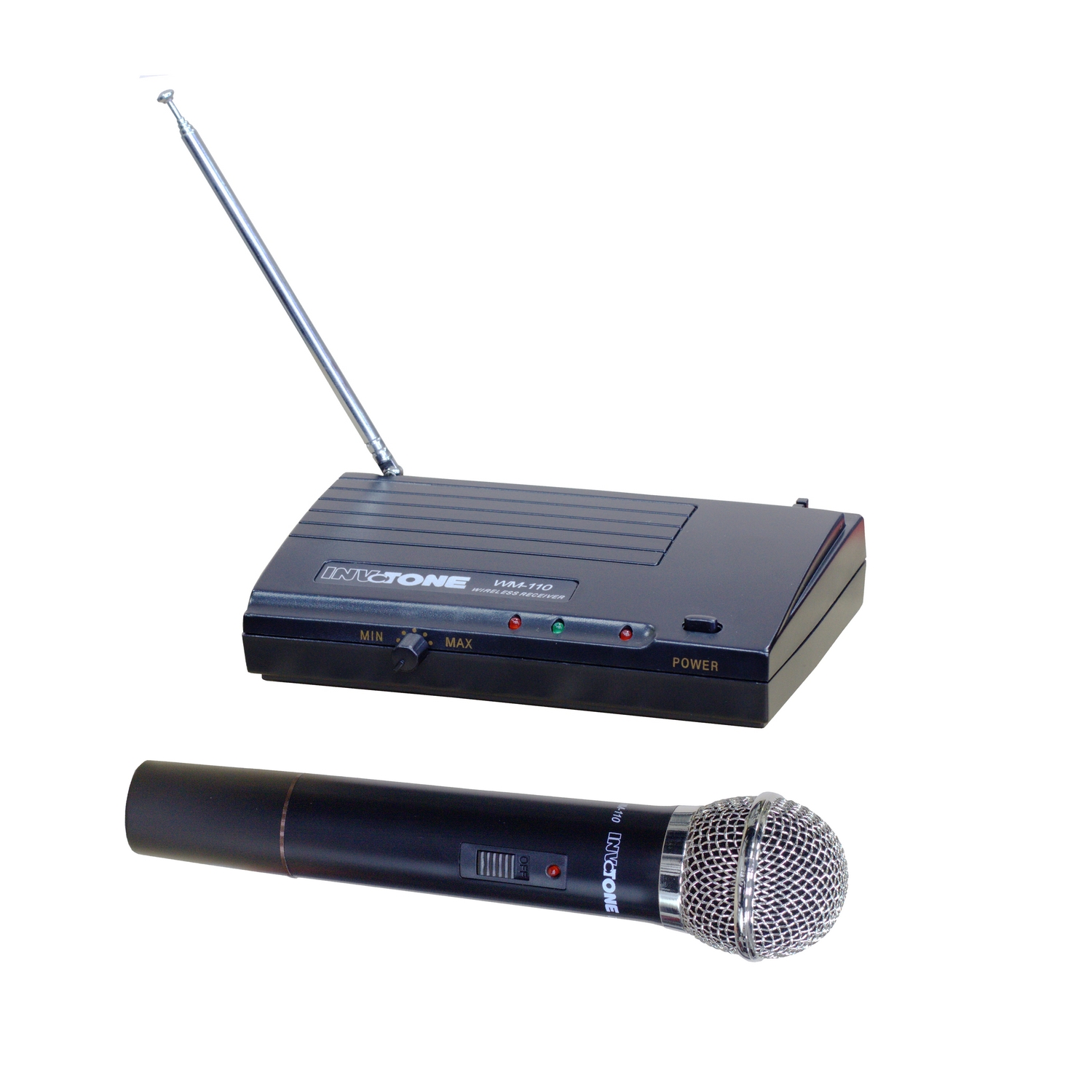 INVOTONE WM110 - радиосистема VHF 174-216МГц одноантенная с ручным микр 60Гц-13кГц,С/Ш>80дБ, 5 мВт,