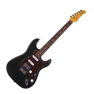 REDHILL STM300/MBK - эл.гитара, Stratocaster, 1V/2T/3P, S-S-H, ольха/клен+палисандр, цвет черный мет